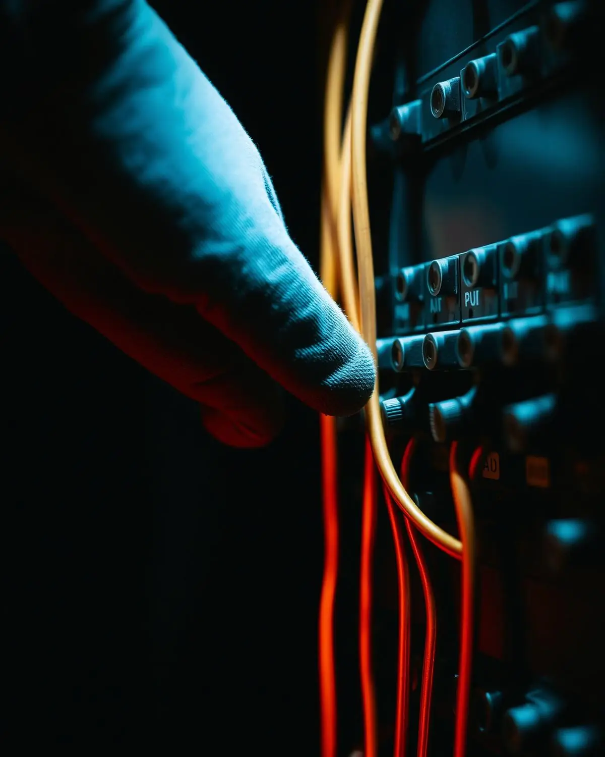Technicien en intervention sur une installation électrique